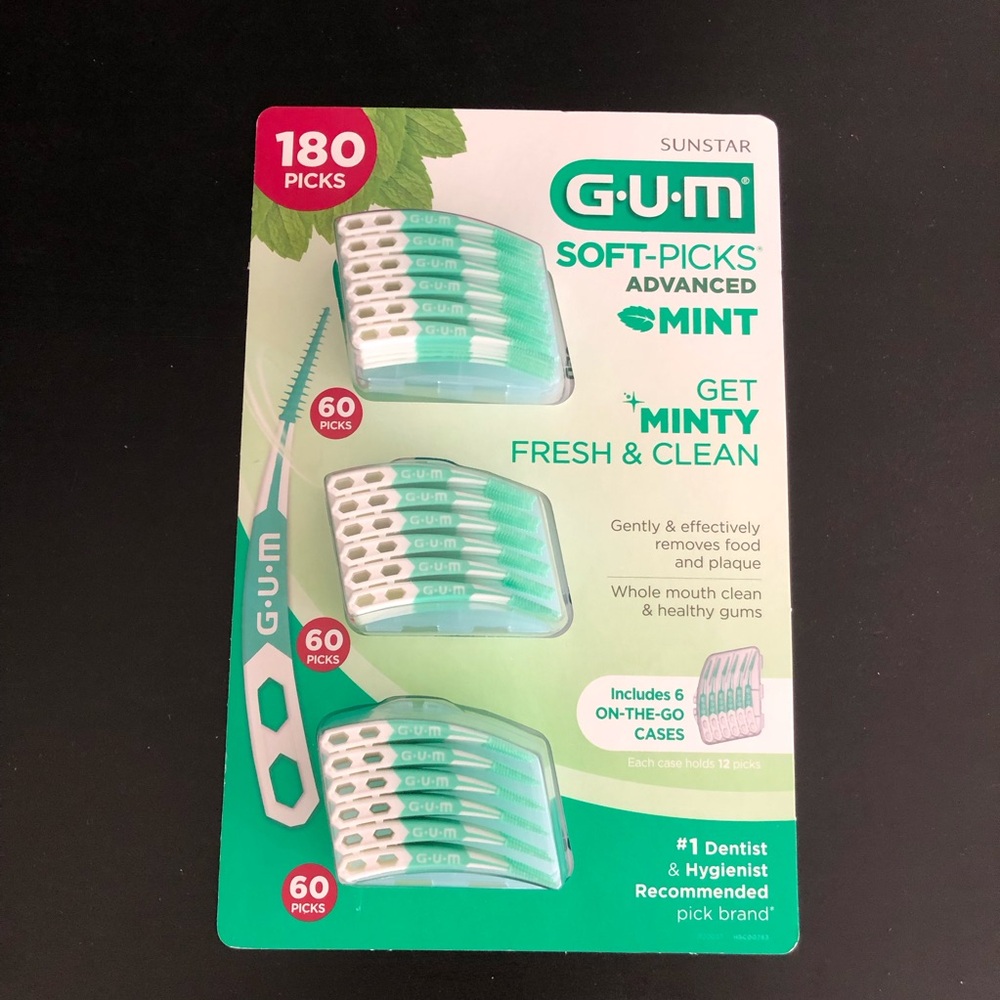 Gum Soft-Picks Advanced Mint, Dental Care Floss, Tooth Picks 180 Picks Sealed